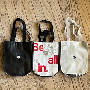 lululemon athletica Black and White Tote Bag Set of 3